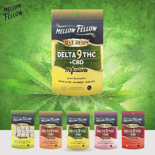 MELLOW FELLOW M-FUSION DELTA 9 LIVE RESIN GUMMIES 400MG/20CT/BAG